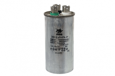 Конденсатор CBB65  35+2 мкФ 450 V металлический (пуско-рабочий), Jyul
