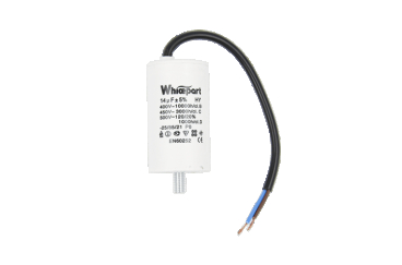 Конденсатор CBB60-G 14 мкФ, 450 В, Whicepart (провід + болт)