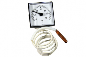 Термометр для котла, SD Plus 0-120°C  45х45mm с капиляром