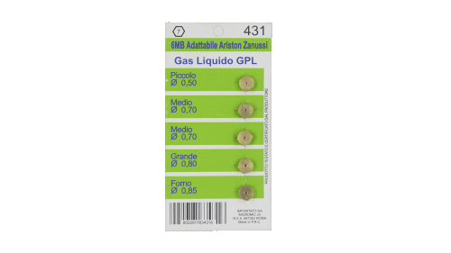 Комплект жиклерів (форсунок) для газової плити під балонний газ 6MB GPL 431 (M6*0.75) - 1
