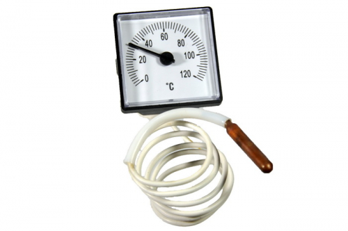 Термометр для котла, SD Plus 0-120°C 45х45mm с капиляром - 1