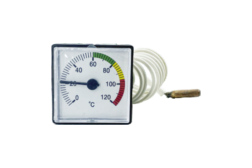 Термометр для котла SD Plus Thermo Alliance SD176, 45х45 мм, 0-120°C, з капіляром L=900 мм - 1