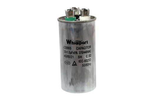 Конденсатор CBB65 30+1,5 мкФ 450 V металевий (пуско-робочий), Whicepart - 1