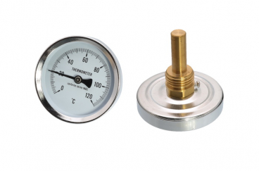 Термометр для котла SD Plus SD17450MM, D=63 мм, 0-120°C, со штуцером L=50 мм
