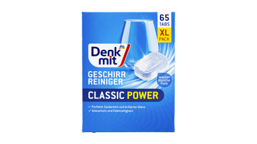 Таблетки для миття посуду в посудомийній машині, DenkMit Classic Power XL (65 штук) - 1