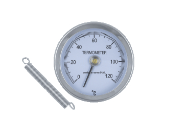 Термометр для котла SD Plus Thermo Alliance SD175, D=63 мм, 0-120°C (накладний з пружиною)