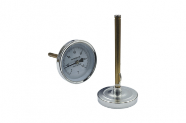 Термометр для котла SD Plus SD174100MMK, D=63 мм, 0-120°C, со штоком L=100 мм (с клипсой)