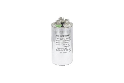Конденсатор CBB65 30+5 мкФ, 450 В, Whicepart (металевий корпус, клеми) - 1