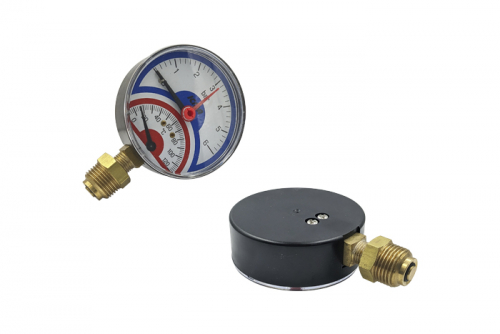 Термоманометр для котла радиальный Icma 91258AD06120, 0-6 бар, 0-120°C, 1/2", Ø80 мм - 1