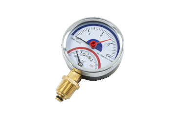 Термоманометр для котла радіальний SD+ Thermo Alliance SD1724B, 0-4 бар, 0-120°C, 1/2", Ø80 мм