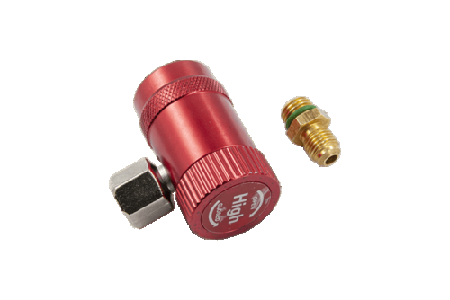 Муфта быстросъемная HC-ML-1234 для заправки автокондиционеров (с R-1234yf на R-134a, 1/4", красная) - 1
