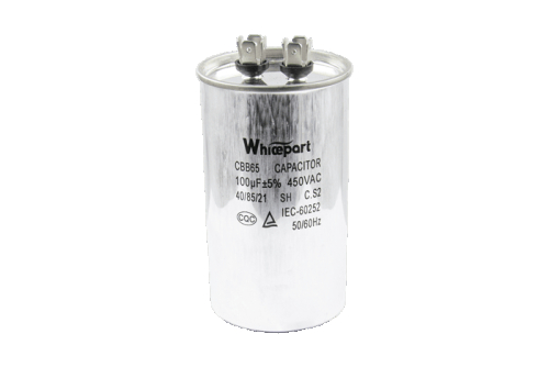 Конденсатор CBB65 100 мкФ, 450 В, Whicepart (металевий корпус, клеми) - 1