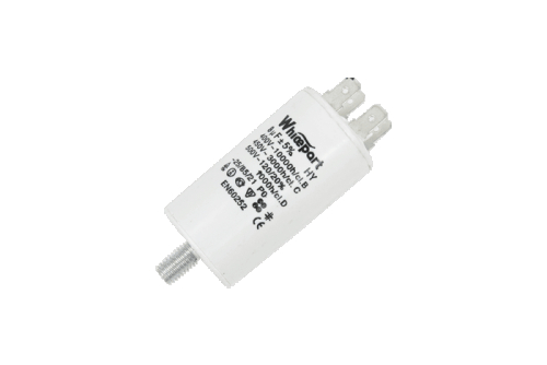 Конденсатор CBB60-E 8 мкФ, 450 В, Whicepart (клеммы + болт) - 1