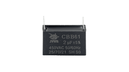 Конденсатор CBB61 2 мкФ, 450 В, Jyul (прямоугольный, клеммы) - 1