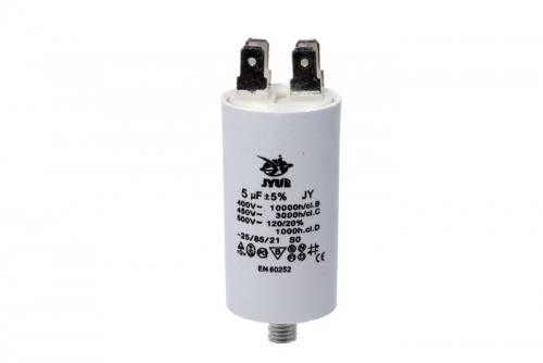 Конденсатор CBB60-E 5 мкФ 450 V з клемами та болтом, Jyul - 1
