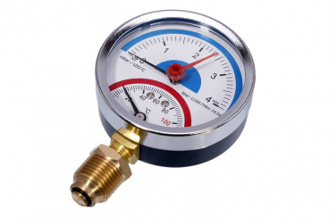 Термоманометр для котла, SD Plus 0-4 bar. t=0-120°C 1/2" боковой SD1724B