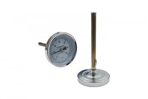 Термометр для котла SD Plus SD174100MMK, D=63 мм, 0-120°C, со штоком L=100 мм (с клипсой) - 1