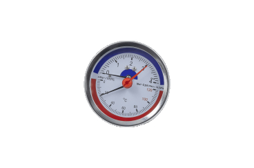 Термоманометр для котла осевой SD Plus SD1734B, 0-4 бар, 0-120°C, 1/2", Ø80 мм
